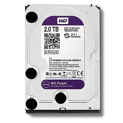 Cmple Wd Purple Wd20Purx 2Tb Surveillance 3.5&quot; Internal Sata Har