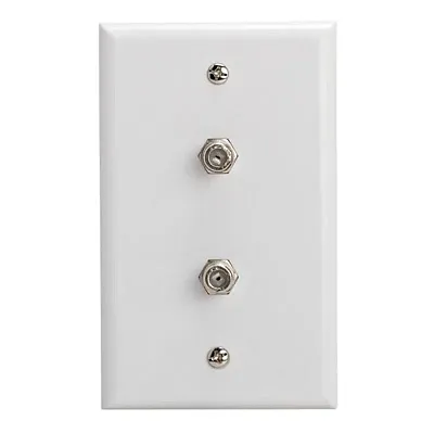 Cmple 164-N Dual Coaxial F-Connector Wall Plates for Cable TV, S