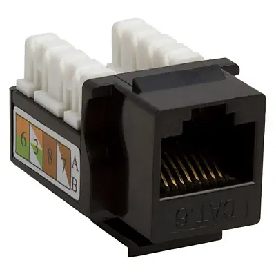Cmple 174-N Cat6 RJ45 Punch Down Keystone Jack - Black