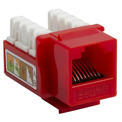Cmple 204-N Cat5E Punch Down Keystone Jack - Red