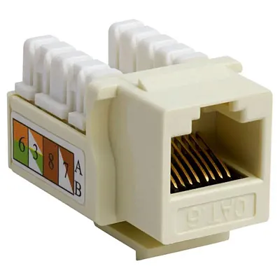 Cmple 207-N Cat6 RJ45 Punch Down Keystone Jack - Beige