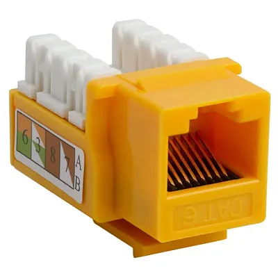 Cmple 209-N Cat6 RJ45 Punch Down Keystone Jack - Yellow