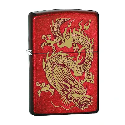 Zippo 79095 Windproof Lighter Golden Dragon (Candy Apple Red)