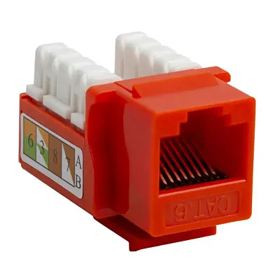 Cmple 211-N Cat6 RJ45 Punch Down Keystone Jack - Orange