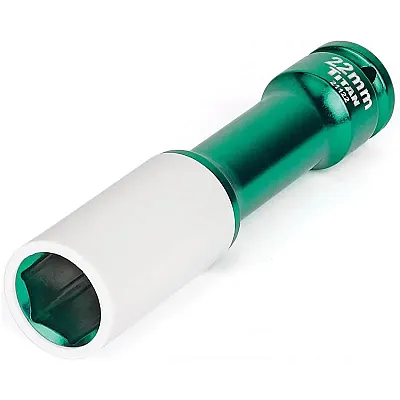 Titan 1/2&quot; Impact Drive X 22Mm Non-Maring Extra-Long Lug Nut Socket