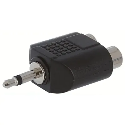 Cmple 222-N 3.5mm Mono Plug to 2xRCA Jack Adapter
