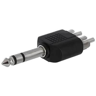 Cmple 230-N 6.35mm Stereo Plug to 2xRCA Plug Adapter