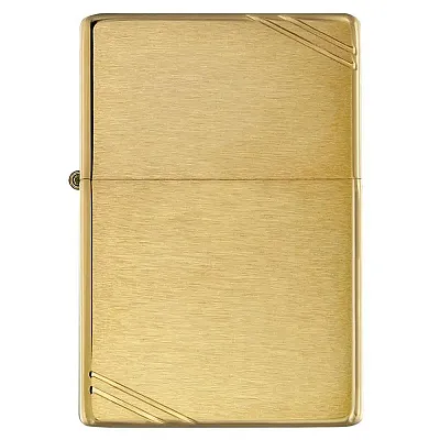 Zippo Windproof Lighter Vintage Brushed Brass W/Slashes