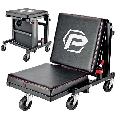 Powerbuilt 2-In-1 Low Creeper Seat Roller Stool