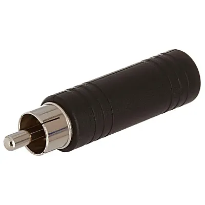 Cmple 247-N RCA Plug to 6.35mm Stereo Jack Adapter