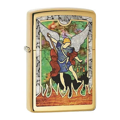 Zippo Saint Michael The Archangel Fusion - High Polish Brass