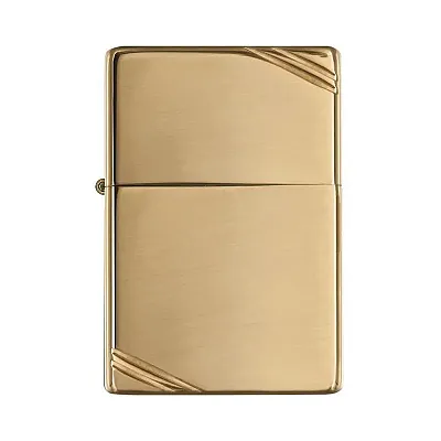 Zippo Windproof Lighter Vintage High Polish Brass W/Slashes