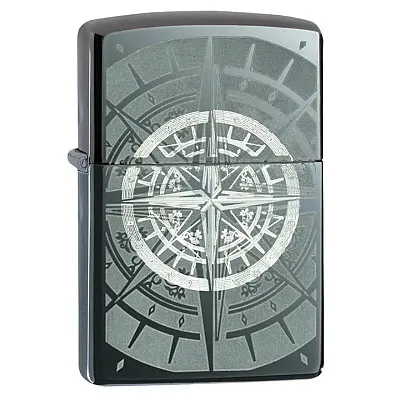 Zippo Windproof Lighter Black Ice?? Compass