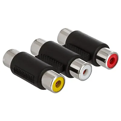 Cmple 294-N 3-RCA Jacks to 3-RCA Jacks Coupler White/Red/Yellow