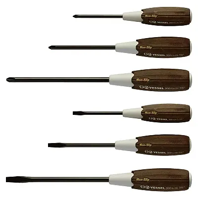 Vessel Wood-Compo Non-Slip Screwdriver 6Pc. Set