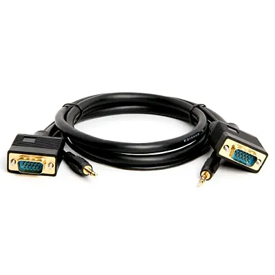 Cmple 301-N SVGA Super VGA HD15 M/M cable w/ 3.5mm Stereo Audio 