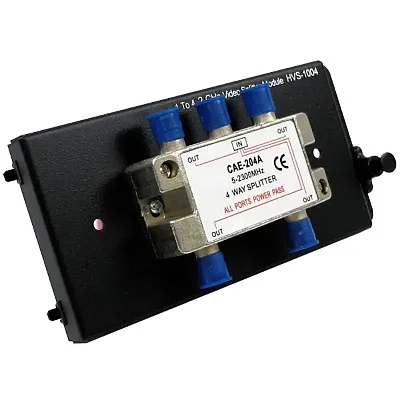 Cmple Wavenet 4-Way Coaxial Cable Splitter Module With Metal Bracket, Bi-Directi