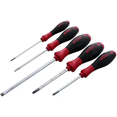 Wiha Softfinish Slotted/Phillips Screwdriver Set (5 Piece Set)