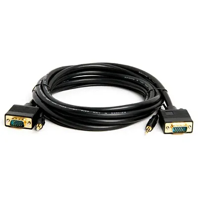 Cmple 303-N SVGA Super VGA HD15 M/M cable w/ 3.5mm Stereo Audio 