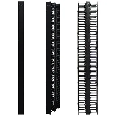Cmple Wavenet DoubleSided Vertical Cable Manager - Finger Duct With Cover For 45