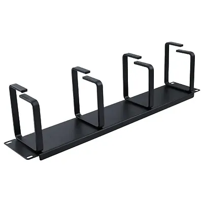 Cmple Wavenet 2U 19Inch Cable Management Panel, 4 D-Ring Cable Manager Organizer