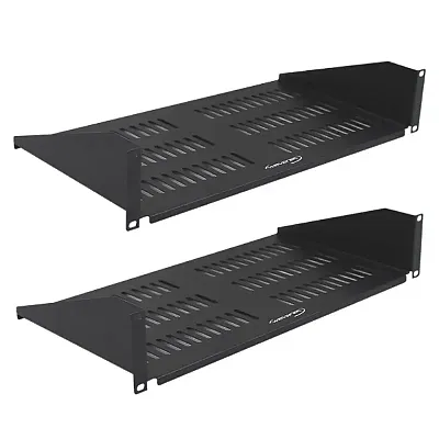 Cmple Wavenet 19Inch Wide 2U Rack Mount Vented Shelf, Weight Capacity 50Lbs, 10I