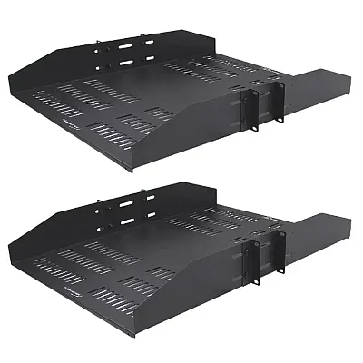 Cmple Wavenet 19Inch Wide Double???sided 2U Vented Cantilever Shelf, Rack Mount,