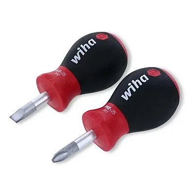 Wiha Softfinish Stubby Slotted And Phillips Screwdriver Set (2 Piece Set)