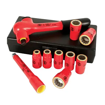 Wiha Insulated Socket And Ratchet Set 3/8&quot; Drive - Sae (10 Piece Set)