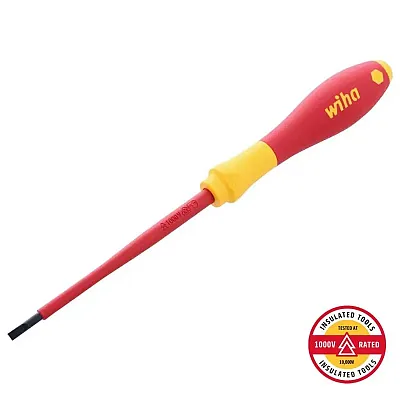 Wiha Insulated Softfinish Slotted Screwdriver 3.5Mm X 100Mm