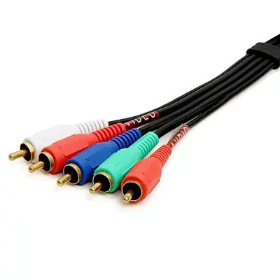 Cmple Video/Audio 5 Rca Bundled Cables For Hdtv/Components 3 Fee