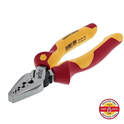 Wiha Insulated Industrial Crimping Pliers - 7&quot; Overall Length