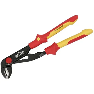 Wiha Insulated Push Button Grip V-Jaw Tongue And Groove Pliers - 10&quot;