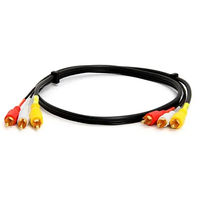 Cmple 331-N 3-RCA Composite Video Audio A/V AV Cable GOLD - 3 ft