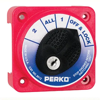 Perko Compact Medium Duty Battery Selector Switch W/Key Lock
