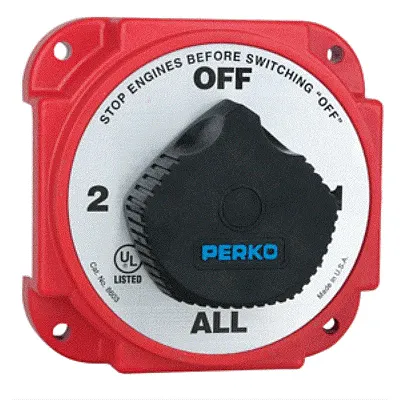 Perko Heavy Duty Battery Selector Switch W/Alternator Field Disc