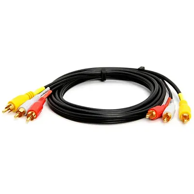 Cmple 332-N 3-RCA Composite Video Audio A/V AV Cable GOLD - 6 ft