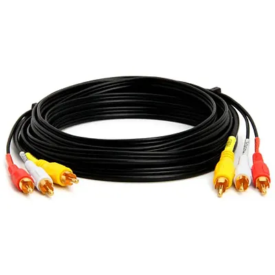 Cmple 333-N 3-RCA Composite Video Audio A/V AV Cable GOLD -12 ft