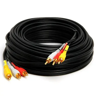 Cmple 335-N 3-RCA Composite Video Audio A/V AV Cable GOLD -50 ft