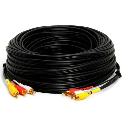Cmple 336-N 3-RCA Composite Video Audio A/V AV Cable GOLD -75 ft