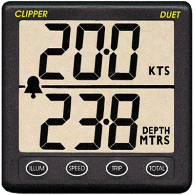 Clipper Duet Instrument Depth Speed Log W/Transducer