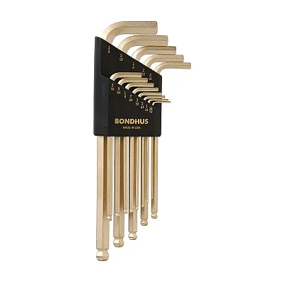 Bondhus Goldguard Plated Balldriver Sae Ball End Hex L-Key Set (13 Piece)