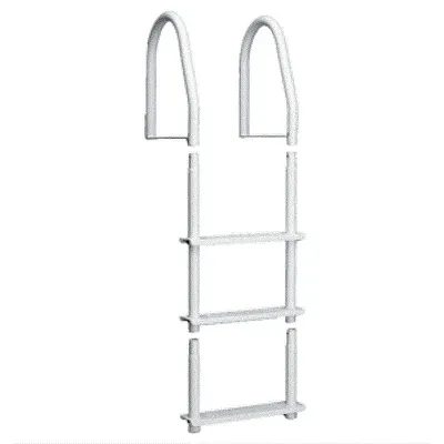 Dock Edge Fixed 4 Step Ladder Bright White Galvalume