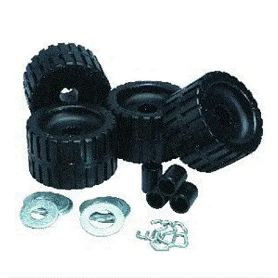 C.E. Smith Ribbed Roller Replacement Kit - 4 Pack - Black