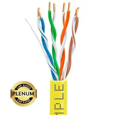 Cmple Cat5E Plenum (Cmp) Cable, 1000Ft, 24Awg 4 Pair Solid Bare Copper, 350Mhz, 