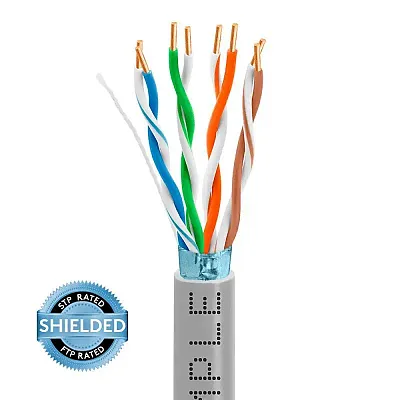 Cmple Cat5E Bulk Ftp Shielded Solid Cmr/Pvc Ethernet Cable, Gigabit 350Mhz Etl L