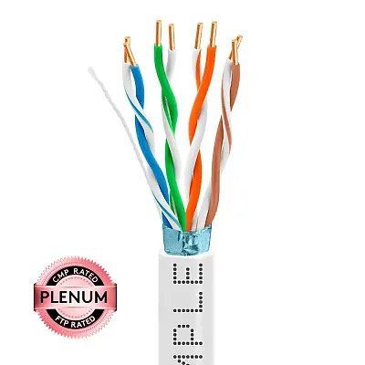 Cmple Cat5E Bulk Ftp Shielded Plenum Cmp Ethernet Cable, Gigabit 350Mhz Etl List
