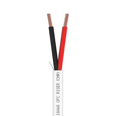 Cmple Speaker Wire 16Awg 2C 500Ft White | Cl3R, Ofc | Bare Copper 4037-N