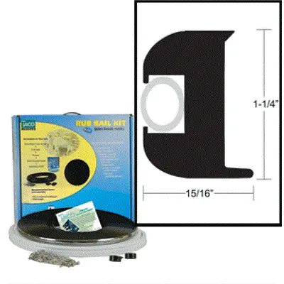 Taco Flex Vinyl Rub Rail Kit Black W/White Insert