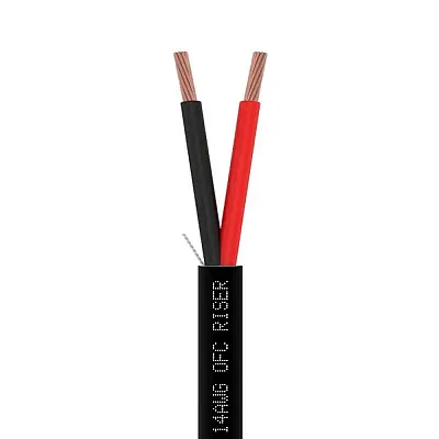 Cmple Speaker Wire 14Awg 2C 500Ft Black | Cl3R, Ofc | Bare Copper 4042-N